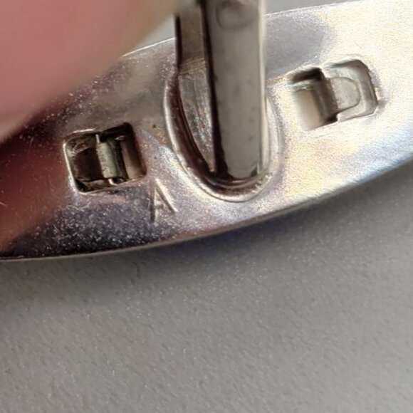 Anson Cobalt Blue Cabochon Mens Cufflinks Toggle Clasp Vintage - Picture 4 of 4